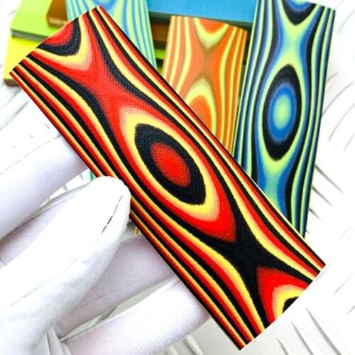 New sale 1 Pair Colorful Pattern G10 Pocket Folding Knife Shank Patch Material DIY Knife Handle Scales Slabs Blanks