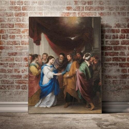 Canvas Paintings Vintage Wall Art HD Print The Marriage of the Virgin Poster Home Decor Modular Pictures For Bedroom Framework