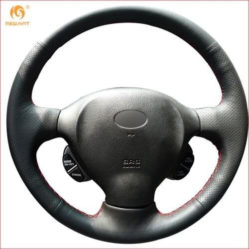 MEWANT Black Artificial Leather Car Steering Wheel Cover for Old Hyundai Santa Fe Interior Accessories Parts