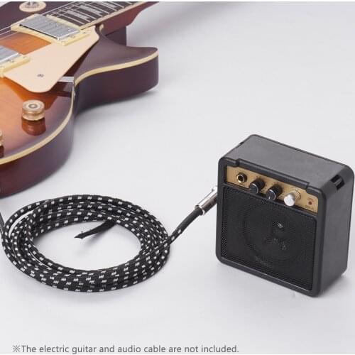 Mini Guitar Amplifier Amp Speaker 1W with 6.35mm Input 1/4 Inch Headphone Output Supports Volume Tone Adjustment Overdrive