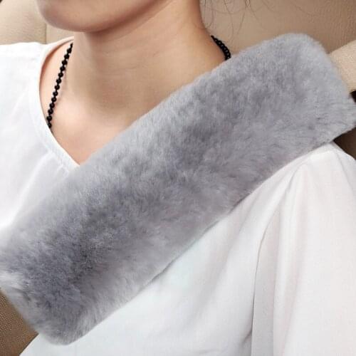 Car Seat Belt Cover Soft Warm Shoulder Wool Children Kids Thickened Seat Belt Cover Plush Neck Cover