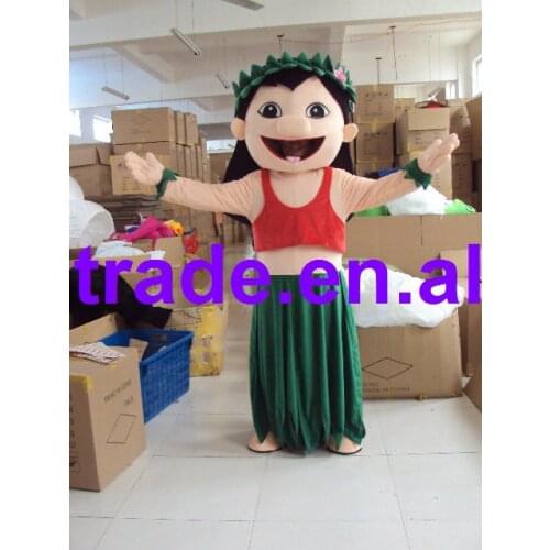 New arrival Cute Adult lovely green dress girl mascot fancy dress costumes cartoon party costumes adult size