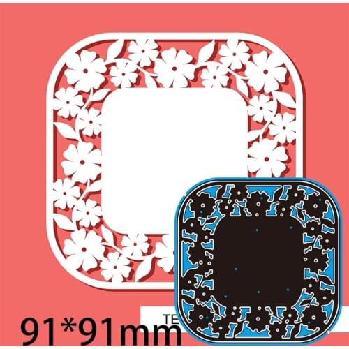 New Metal Cutting Dies Scrapbooking Flower Frame DIY Album Paper Card Craft Embossing Stencil Decoration 91*91mm