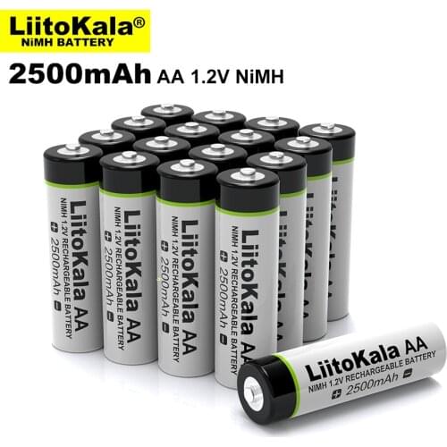 NEW Liitokala 1.2V AA 2500mAh Ni-MH 2.5A Rechargeable battery aa for Temperature gun remote control mouse toy batteries