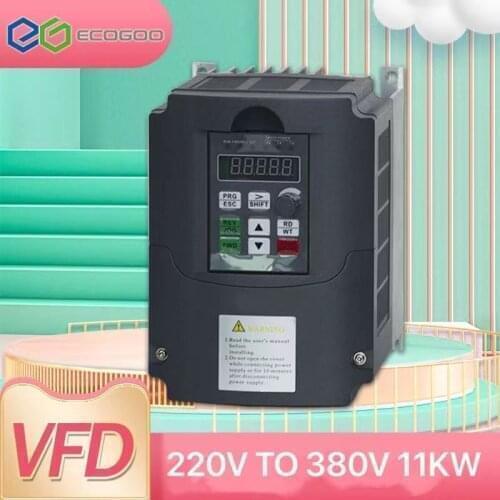 Single Phase 220V to Three Phase 380v 5.5KW/7.5KW 11KW VFD Variable Frequenc Inverter for CNC spindle Driver speed control