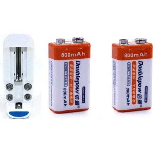 2PCS Original 800mAh 9V Rechargeable Battery Childrens Toy Lithium-ion Battery + Universal 9V AA AAA 18650 Smart Charger