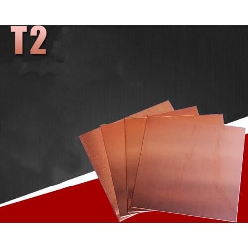 T2 Red Copper Shaft Square Flat Copper Bar Model Maker DIY material Thick 1mm 2mm 3mm 4mm 5mm 6mm Copper Plate width 200mm