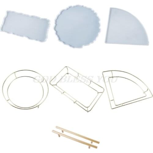 Crystal Epoxy Resin Tray Mold Fruit Plate Cup Mat Casting Silicone Mould DIY Crafts Coaster Making Tools Drop Shipping