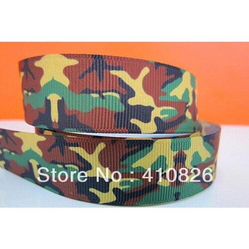 Q&N ribbon wholesale/OEM 7/8inch 22mm Camouflage Printed Grosgrain Ribbon 50yds/roll Free Shipping