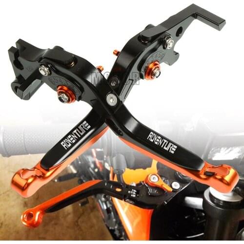 Motorbike Foldable Brake Clutch Levers For Adventure 1050 2016 Adv CNC Aluminum Motorcycle Adjustable Folding Extendable