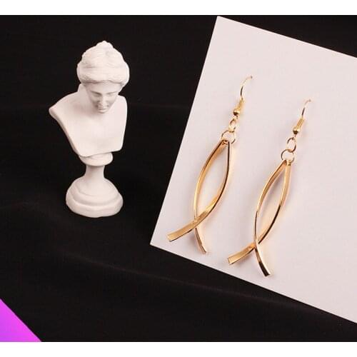 Simple line fish shaped earrings bow classic romantic sweet jewelry gift ladies girls 2 styles 2021 new
