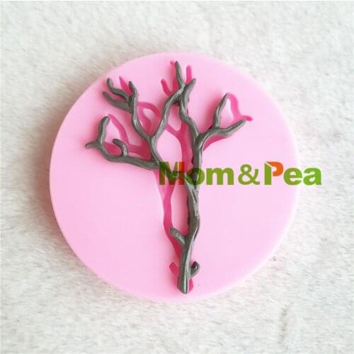 Mom&Pea 1216 Free Shipping Tree Branch Silicone Mold Cake Decoration Fondant Cake 3D Mold Food Grade