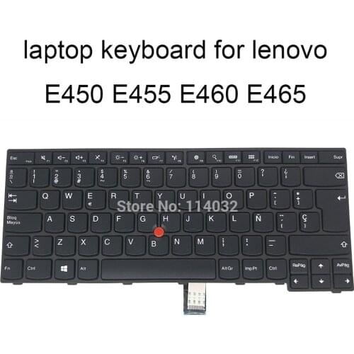 Replacement Keyboards SN20E66111 for Lenovo IBM ThinkPad E450 E455 E450c E 450 C SP Spanish Keyboard Balck SN20E66191 04X0611