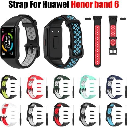 Replacement Sport Silicone Watch Band Wrist Strap Adjustable Watchbands for Huawei band 6 honor band 6 Watch Smart accessories