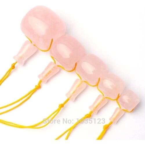 High Quality 12-24mm Natural Color Rose Quartzs Column Shape Tibet Guru DIY Creative Jewellery Making Loose Beads 1 Set wj299