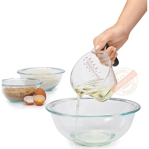 High Quality Clear Plastic Measuring Cup Microwave Dishwasher Angled Cups Cup Measuring Device
