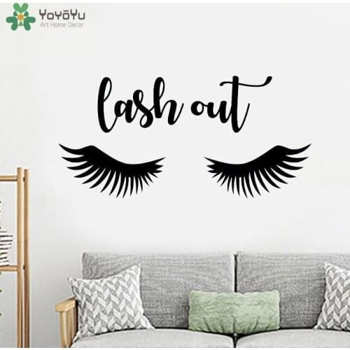 YOYOYU Wall Decal Lash Out Eyelashes Sticker Fashion Beauty Salon Decoration Vinyl Wall Decal For Girls Room Bedroom QQ34