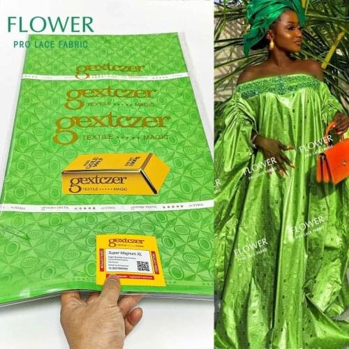 Green Shiny Printed Bazin Riche Gextczer Soft And Skin Friendly For Mali French Men Or Women Party Dresses Lace Materials