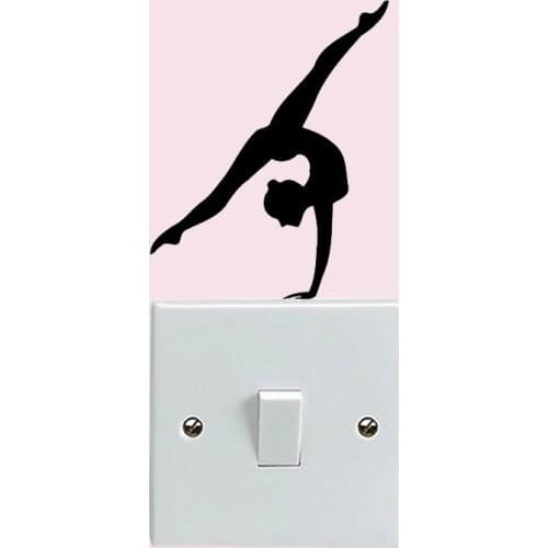 Gymnast Girls Fashion Decor Sport Wall Stickers Vinyl Switch Decals 5WS1445