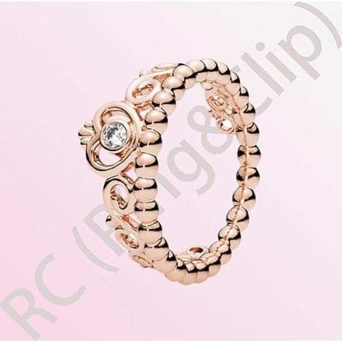 Authentic 100% 925 Sterling Silver Women Rings Crown Rings Princess Tiara Crown Rings for Women Engagemen Anniversary Jewelry