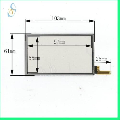 ZhiYuSun 103mm*61mm 4.3inch 4-wire resistive touch panel for MP5 Car DVD, 103*61 GPS Navigator screen glass for T8 compatible