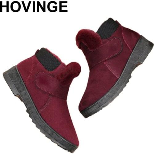 HOVINGE new winter plus velvet warm snow boots fashion casual ladies cotton shoes soft and comfortable personality boots