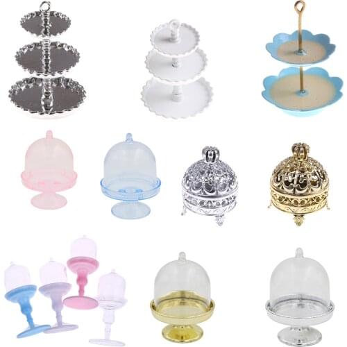 1PCS New 3D Miniature Food DIY Craft For Dollhouse Mini Cute Dessert Pan Cake Stand Fruit Tray Doll Kitchen Toys