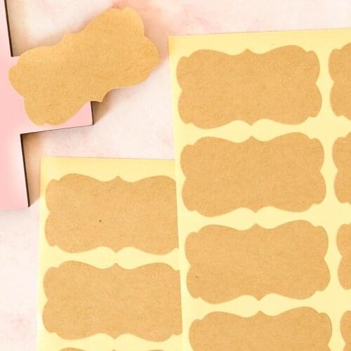 80pcs Blank Kraft Paper Stickers Handmade Thank You Sticker Wedding Party DIY Gift Wrapping Sealing Labels Message Label