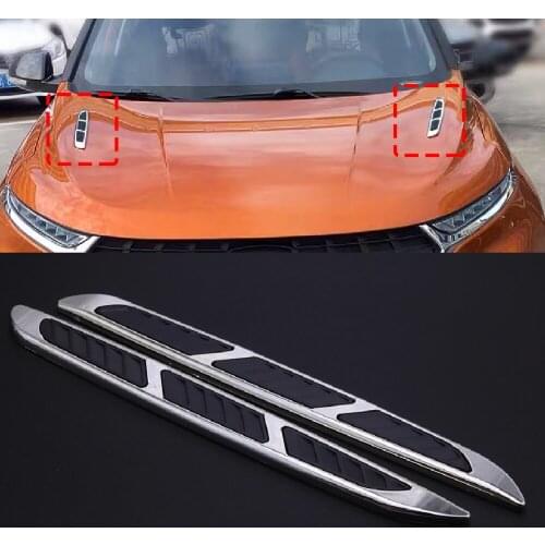 2x Universal Car Exhaust 3D Port Side Door Wing Fender Shark Gill Simulation Air Flow Intake Vent Hood Cover Sticker Decoration