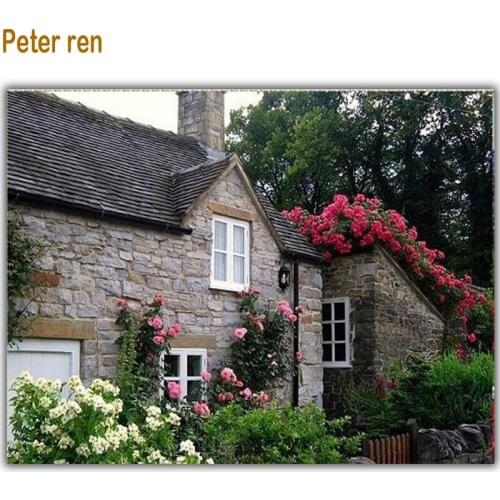 Peter ren Diamond painting cross stitch DIY 5D Full round/square diamond mosaic embroidery home decor Village Cottage Garden