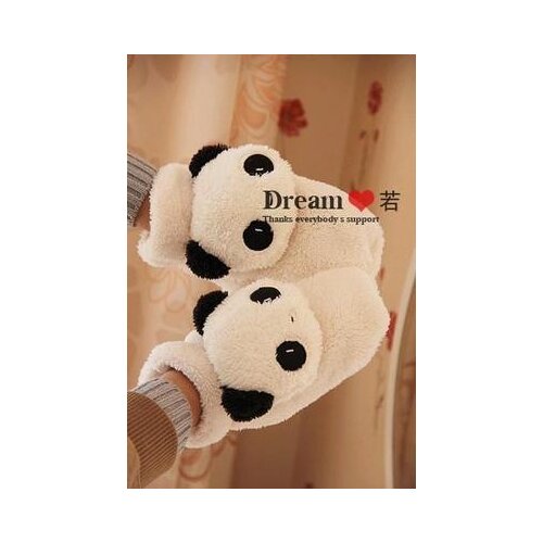 Free shipping winter cartoon panda warm gloves, cute panda couple plush gloves, girls Christmas gifts