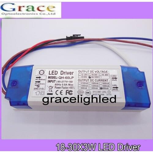 2 Pieces 40W 50W 60W LED Driver 18-30x3W 600mA DC54-105V High Power LED Powr Supply For Floodlight
