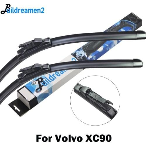 Buildreamen2 Car Accessories Wiper Blade Windscreen Rubber Wiper For Volvo XC90 Fit Pinch Tab / J Hook Arms 2002-2014