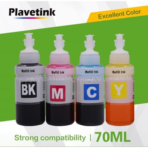Plavetink 70ml Bottle Printer Ink For T6641 T6642 T6643 T6644 Cartridges For Epson EcoTank L386 L486 L382 L605 L1455 L566 L655