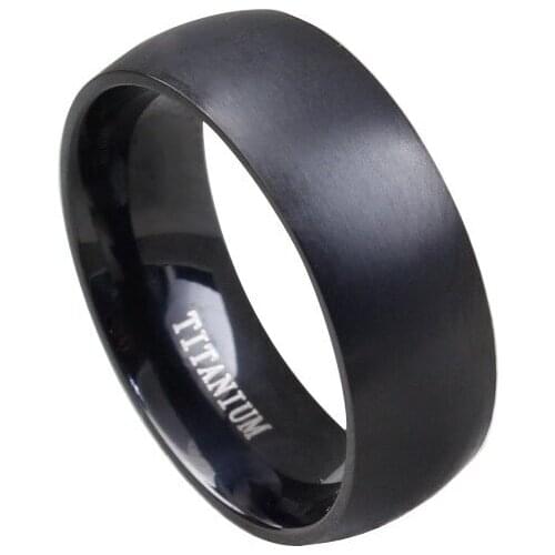 MOREDEAR 8mm Black Titanium Ring for Men and Women