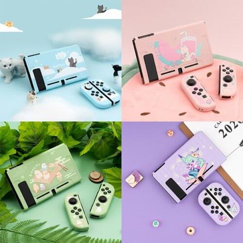 Cute Purple Pink Blue Green Soft TPU Skin Protective Case for Nintendo Switch NS Console Joy-Con Controller Housing Shell Cover