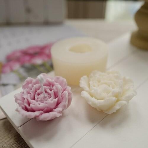 Peony Homemade Scented Candle Mold 3d Flower Silicone Mold Cake Decoration Fondant Cake Chocolate Mold Soap Making Soap Mold
