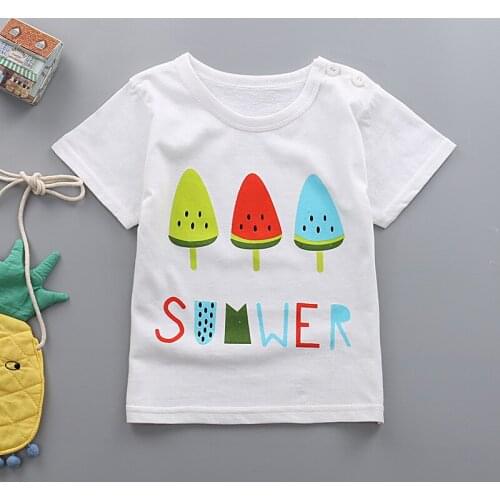 2020 new baby boy clothes t-shirts summer short sleeve t shirt quality 100% cotton unicorn icecream childrens tshirt girls tops