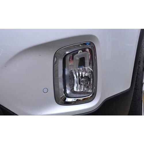 2PCS Chrome Front Bumper Fog Light foglight lamp cover Trim 2013 2014 for Kia Sorento high quality chrome stickers trim