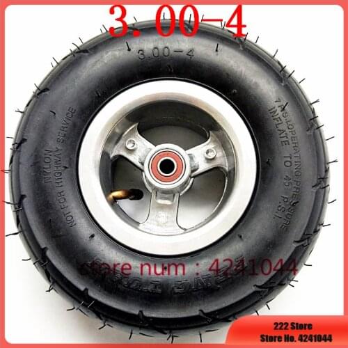 3.00-4 inch electric scooter road tire wheel 4 inch alloy rims hub with tyre and inner tube for Gas scooter bike motorcycle