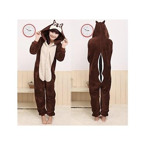 Brown Tamias Coral Fleece Adult Pajama