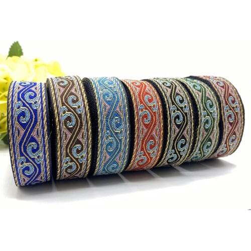 2Yards 20mm Vintage Ethnic Embroidery Lace Ribbon Boho Lace Trim DIY Clothes Bag Accessories Embroidered Fabric Custom