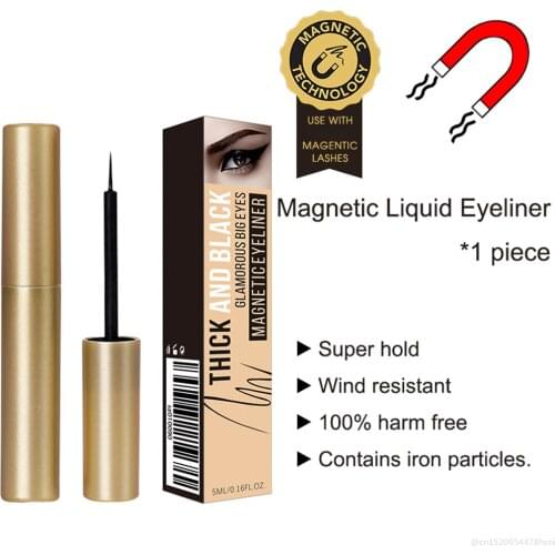 Ibcccndc 6ml Magnetic Liquid Eyeliner for Magnets Eyelashes Fast Drying Easy Wear Long-lasting Waterproof Eye Makeup