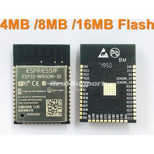 ESP32-WROOM-32 4MB 8MB 16MB SPI flash ESP-WROOM-32 ESP-32S ESP-DowdQ6 Dual Core uart mode smd ESP32 module Espressif original