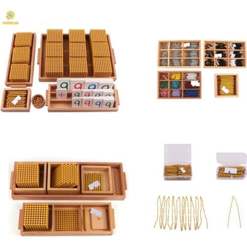Montessori Bead Materials Golden Beads Educational Math Toy for Linear & Skip Counting Decimal System Learning Number Bank Game