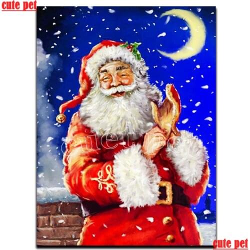 Full Drill Diy diamond painting set Cute santa picture rhinestones embroidery diamond mosaic cross stitch decor Christmas gifts