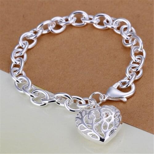 New Listing Hot sales silver color bracelets lovely heart women bracelet high quality fashion jewelry H269 wholesale