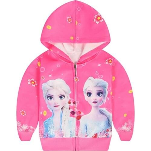 Disney Frozen Elsa New Autumn Boys Girls Clothes Cotton polyester Hooded Sweatshirt Childrens Casual Sportswear Clothing