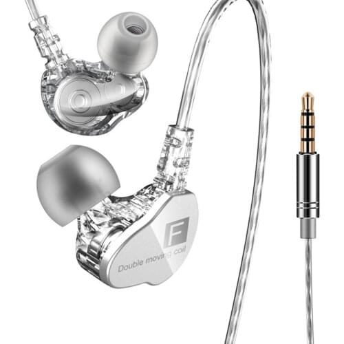 Brand New QKZ CK9 Earphone Dual Moving Coil In-ear Headset Heavy Bass Stereo Earphone HIFI DJ Sport Earphone Headset Earbud