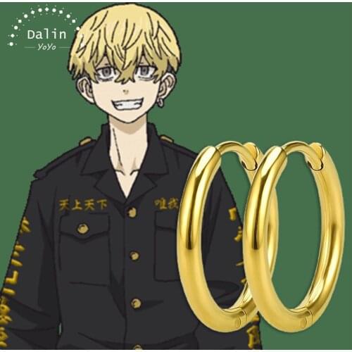 New Anime Tokyo Avengers surrounding cartoon character earrings simple geometric Round accessories decoration Jewelry Gift